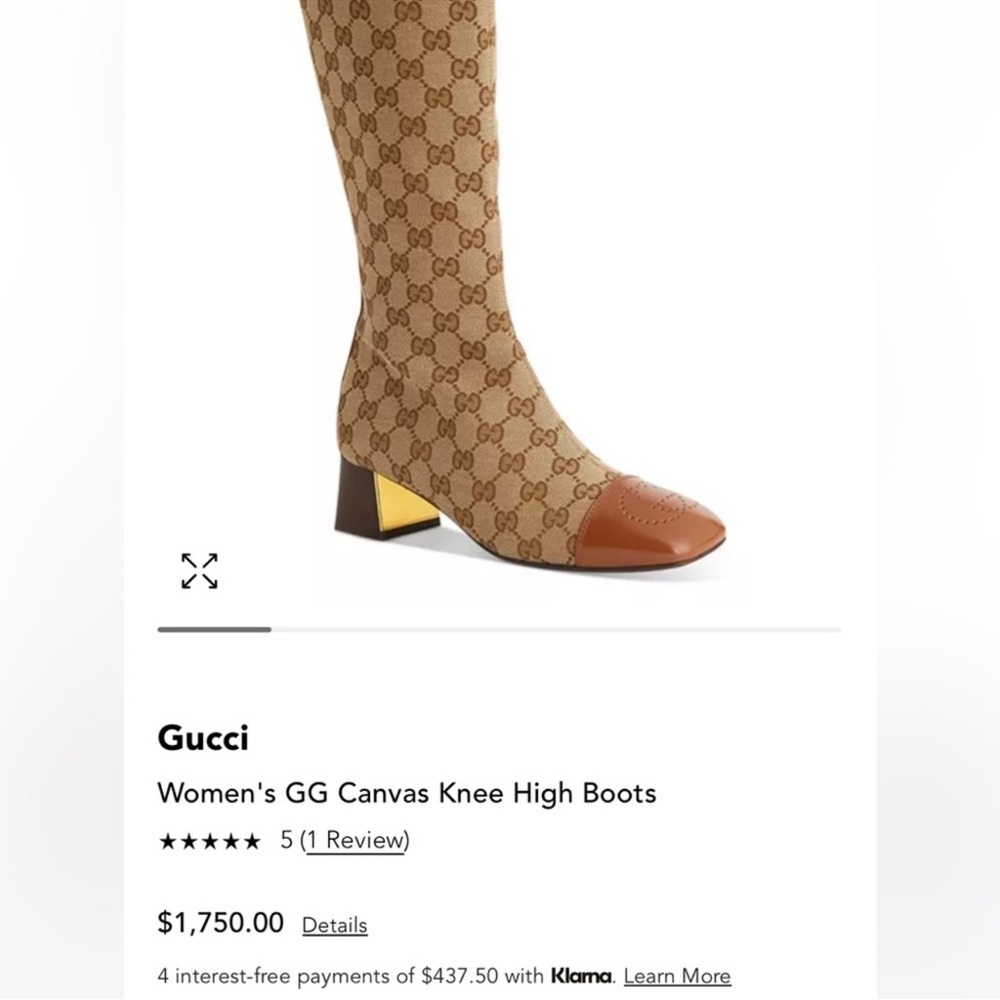 Gucci Tan and Brown Patterned Heeled Boots - Picture 7 of 8